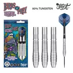 Click here to learn more about the Shot! Darts BIRDS OF PREY KESTREL STEEL TIP DART SET.