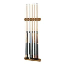 Click here to see larger photo of the Oak 8 Pool Cue Wall Mount Rack.