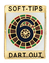 Click here to see larger photo of the Soft-Tips "6 Dart Out" Award Pin.