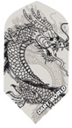 Chinese Dragon Slim Black and White Dart Flight
