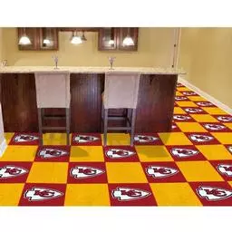 Click here to learn more about the Kansas City Chiefs Carpet Tiles 18"x18" tiles.