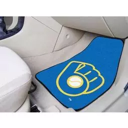 Click here to learn more about the Milwaukee Brewers "Ball in Glove" 2-piece Carpeted Car Mats 17"x27".