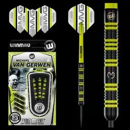 Click here to learn more about the Winmau MvG Pro-Series 85% Tungsten Alloy Steel Tip Darts.