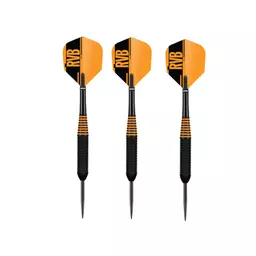Click here to learn more about the Raymond Van Barneveld "RVB" Black Brass Steel Tip Darts 22 Gram.