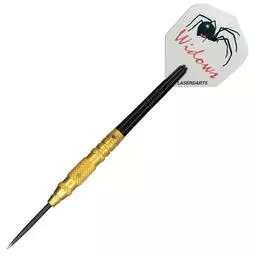 Click here to learn more about the Gold Widow Knurled Movable Point Steel Tip Darts.