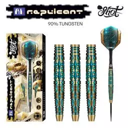 Click here to learn more about the Shot! Darts AI REPLICANT STEEL TIP DART SET - 90% TUNGSTEN BARRELS.