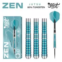 Click here to learn more about the Shot! Darts ZEN JUTSU 2.0 STEEL TIP DART SET - 80% TUNGSTEN BARRELS.