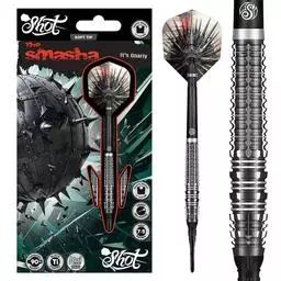 Click here to learn more about the Shot Darts! Gnarly Smasha Soft Tip Dart Set-90% Tungsten Barrels 20 Grams.