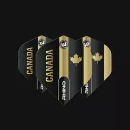 Click here to learn more about the Winmau Rhino Extra Thick Standard Canada Flag Black & Gold Flights.