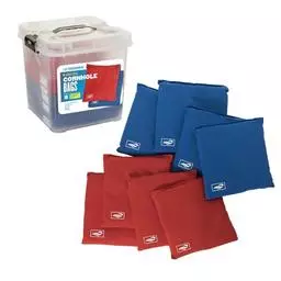 Click here to learn more about the Triumph 8-Pack 6" x6" 12.5 oz. Microfiber Bean Bags w/Tub (Red and Blue).