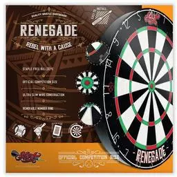 Click here to learn more about the Shot! Darts RENEGADE BRISTLE DARTBOARD.