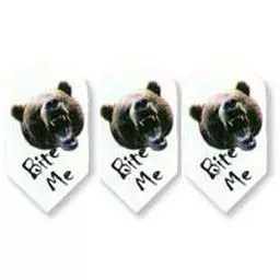 Click here to learn more about the Bottelsen "Bite Me" Bear Cole Cracker Dart Flight.