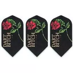 Click here to learn more about the GLD Black Dart Bitch w/ Rose - Poly-Royal Dart Flights.