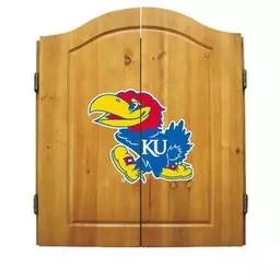 Click here to learn more about the University of Kansas NCAA Dart Cabinet With Darts and Dartboard.