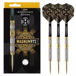 Click here to learn more about the Harrows Anniversary Edition Magnum 97% Tungsten Steel Tip Darts.