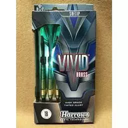 Click here to learn more about the Harrows Vivid Brass Green Soft-Tip Darts.