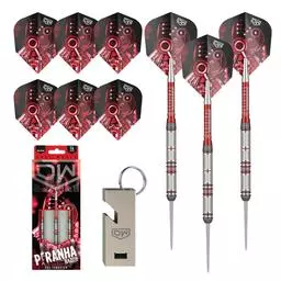 Click here to learn more about the DW (Dart World) Piranha Razor 90% Tungsten Steel Tip Darts.